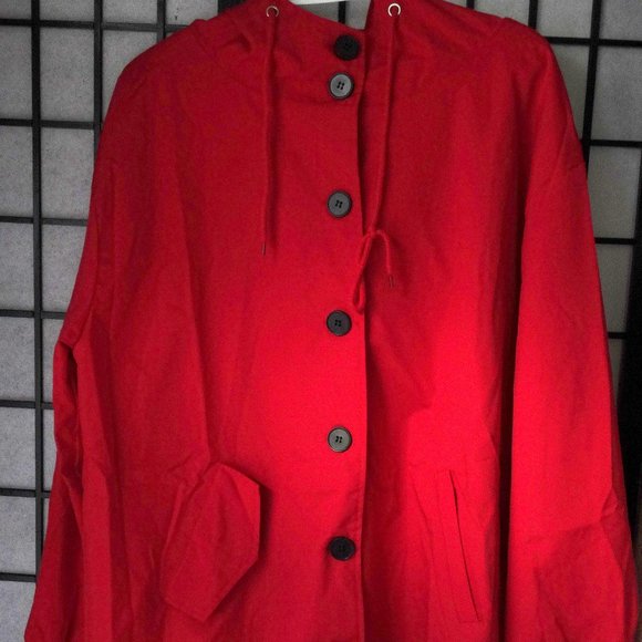 Womens Hooded Windbreaker Rain Jacket Loose Coat Trench Coat US - Picture 1 of 6